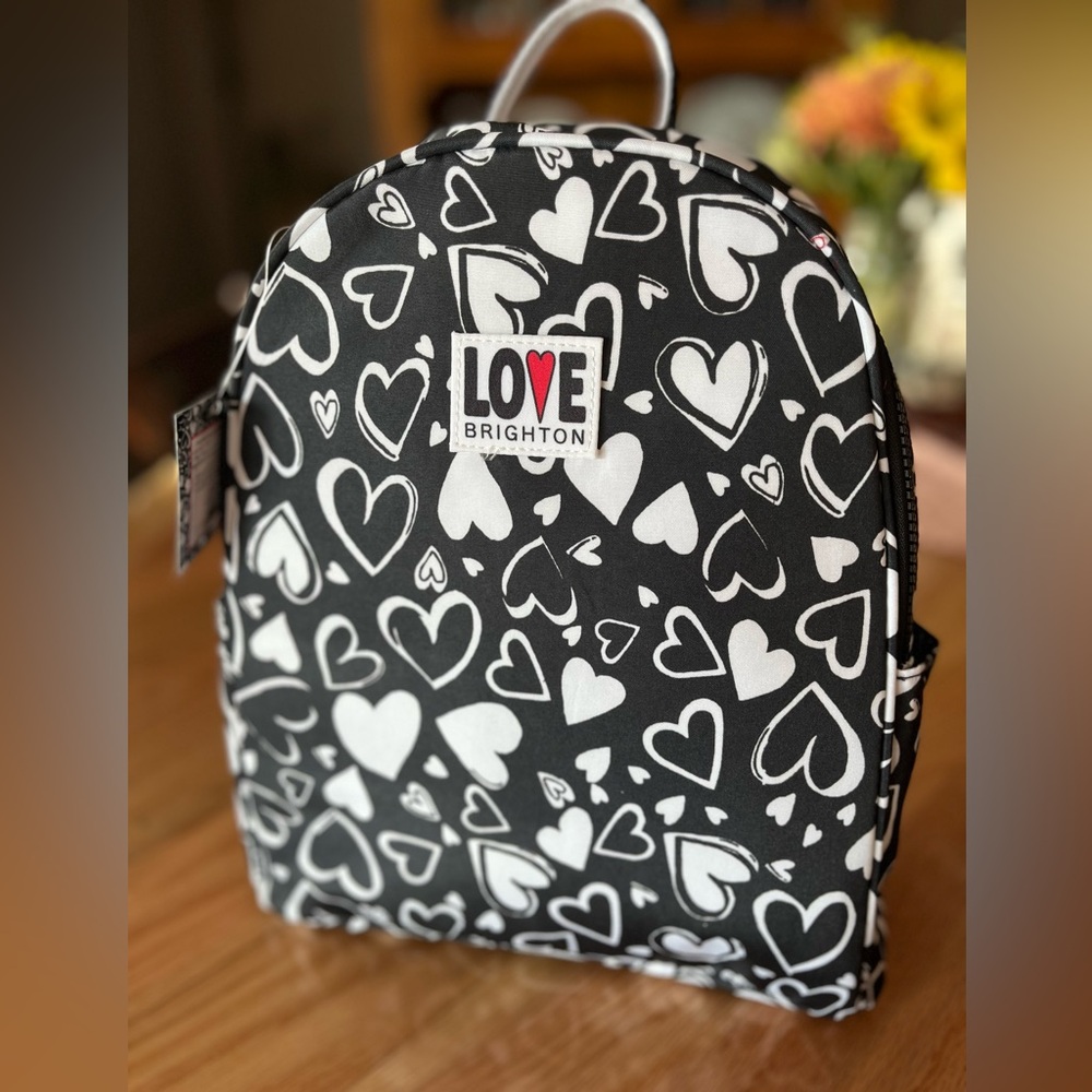Brighton Black & White Heart Print Backpack